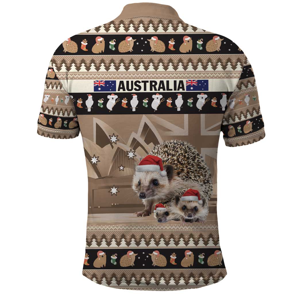 Aussie Echidna Polo Shirt Merry Christmas