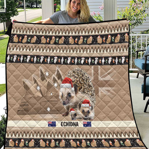 Aussie Echidna Quilt Merry Christmas