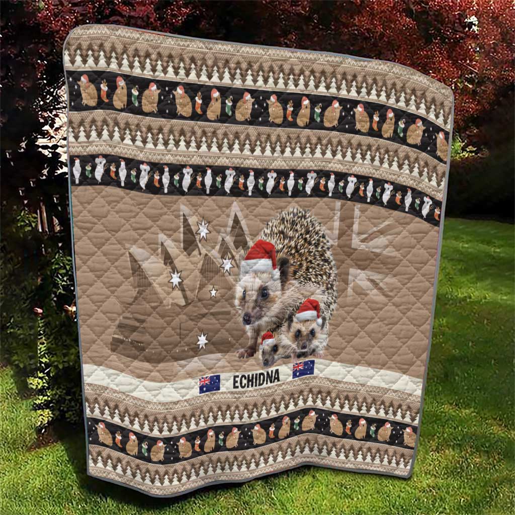Aussie Echidna Quilt Merry Christmas