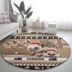 Aussie Echidna Round Carpet Merry Christmas