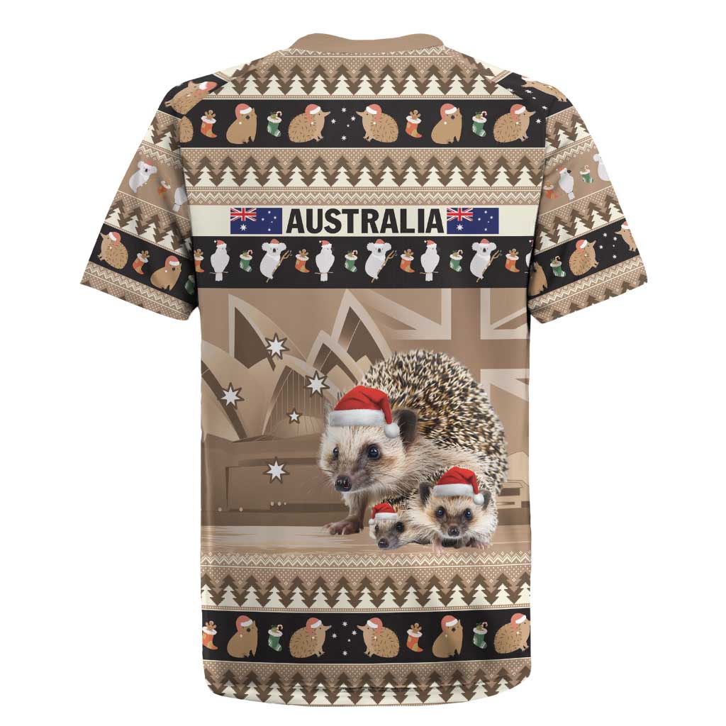 Aussie Echidna Rugby Jersey Merry Christmas