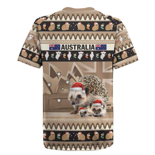Aussie Echidna Rugby Jersey Merry Christmas