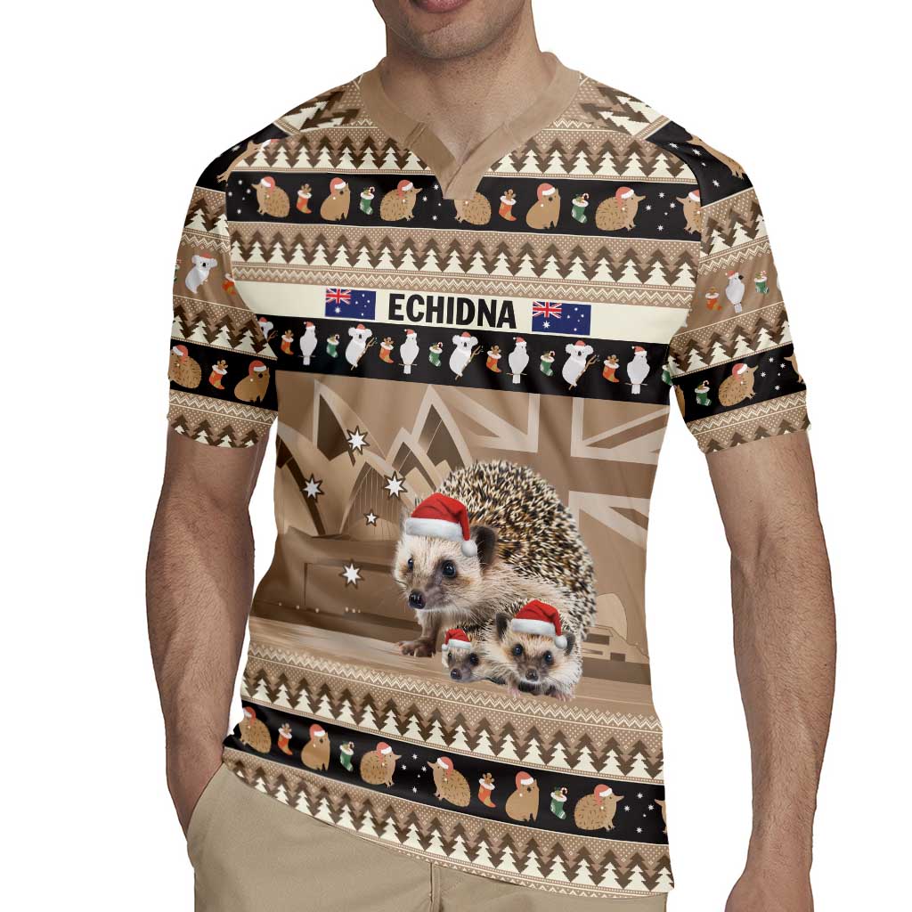 Aussie Echidna Rugby Jersey Merry Christmas