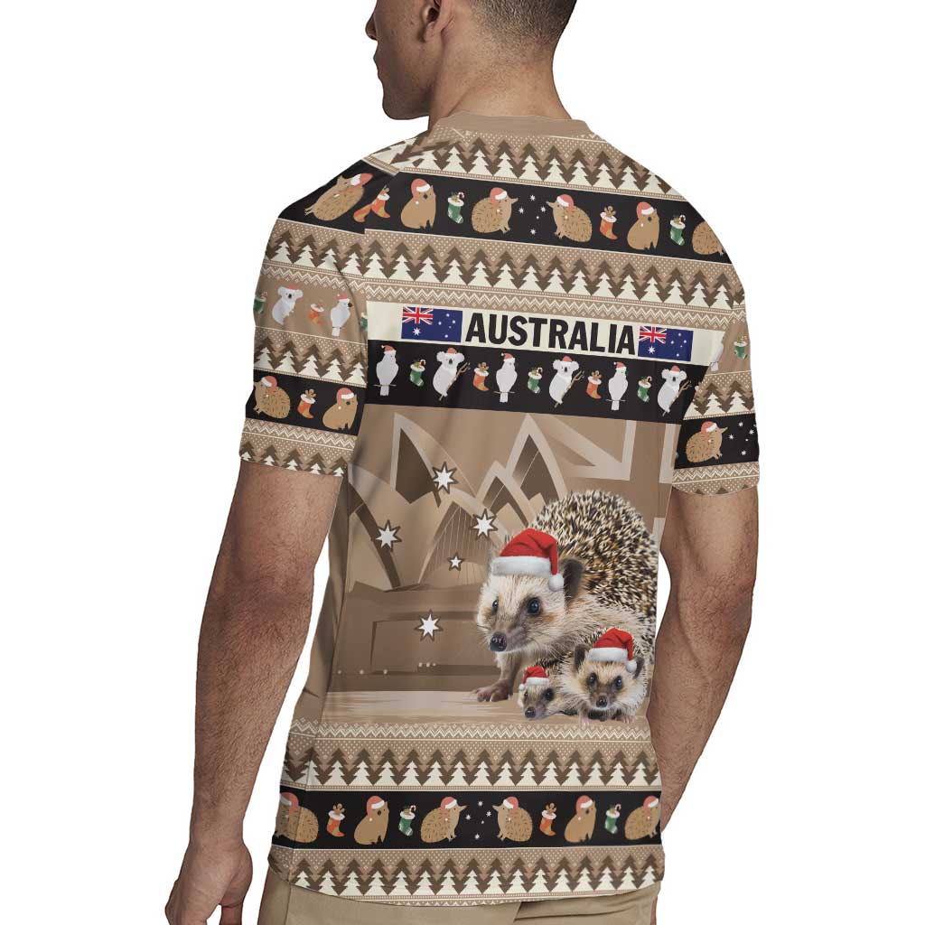 Aussie Echidna Rugby Jersey Merry Christmas