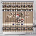 Aussie Echidna Shower Curtain Merry Christmas