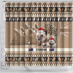 Aussie Echidna Shower Curtain Merry Christmas