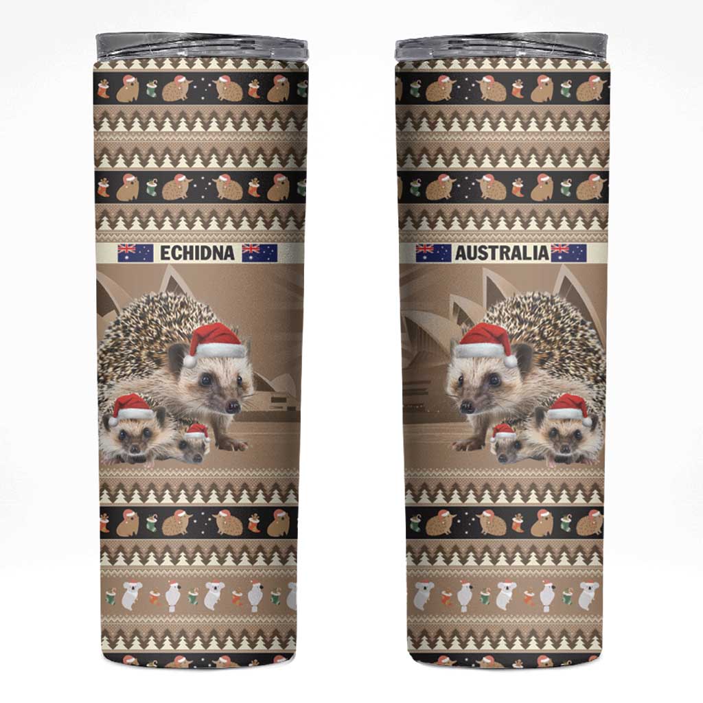 Aussie Echidna Skinny Tumbler Merry Christmas