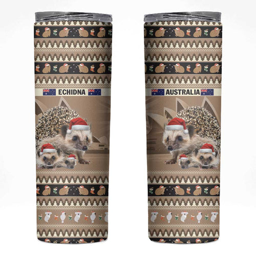 Aussie Echidna Skinny Tumbler Merry Christmas