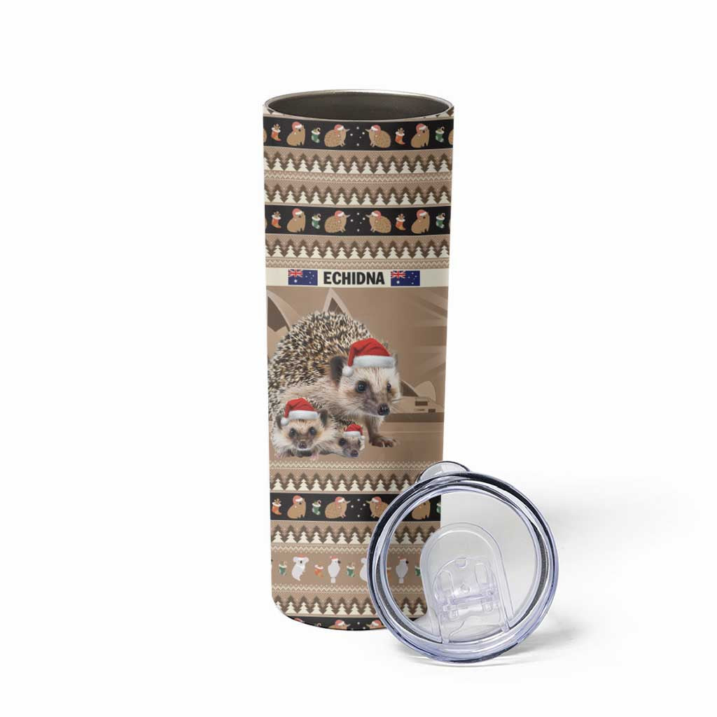Aussie Echidna Skinny Tumbler Merry Christmas