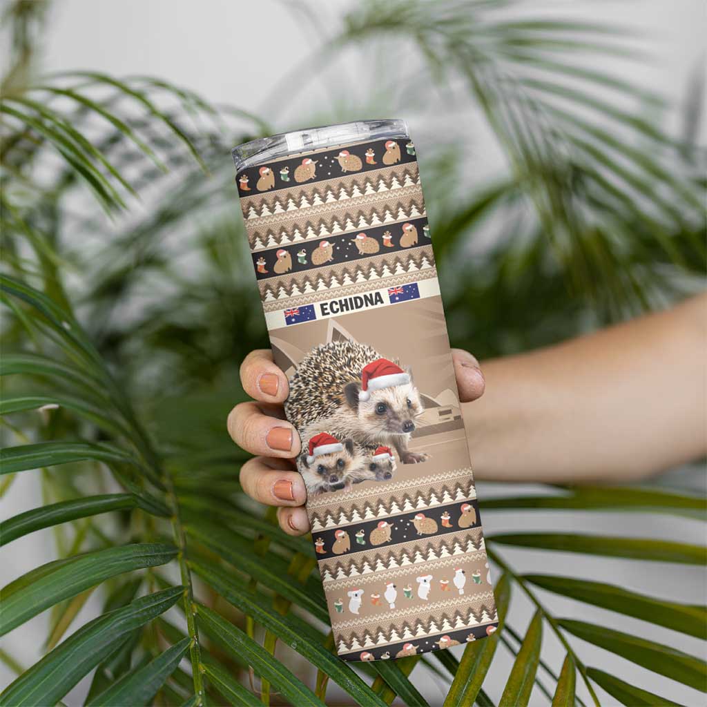 Aussie Echidna Skinny Tumbler Merry Christmas