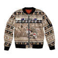 Aussie Echidna Sleeve Zip Bomber Jacket Merry Christmas