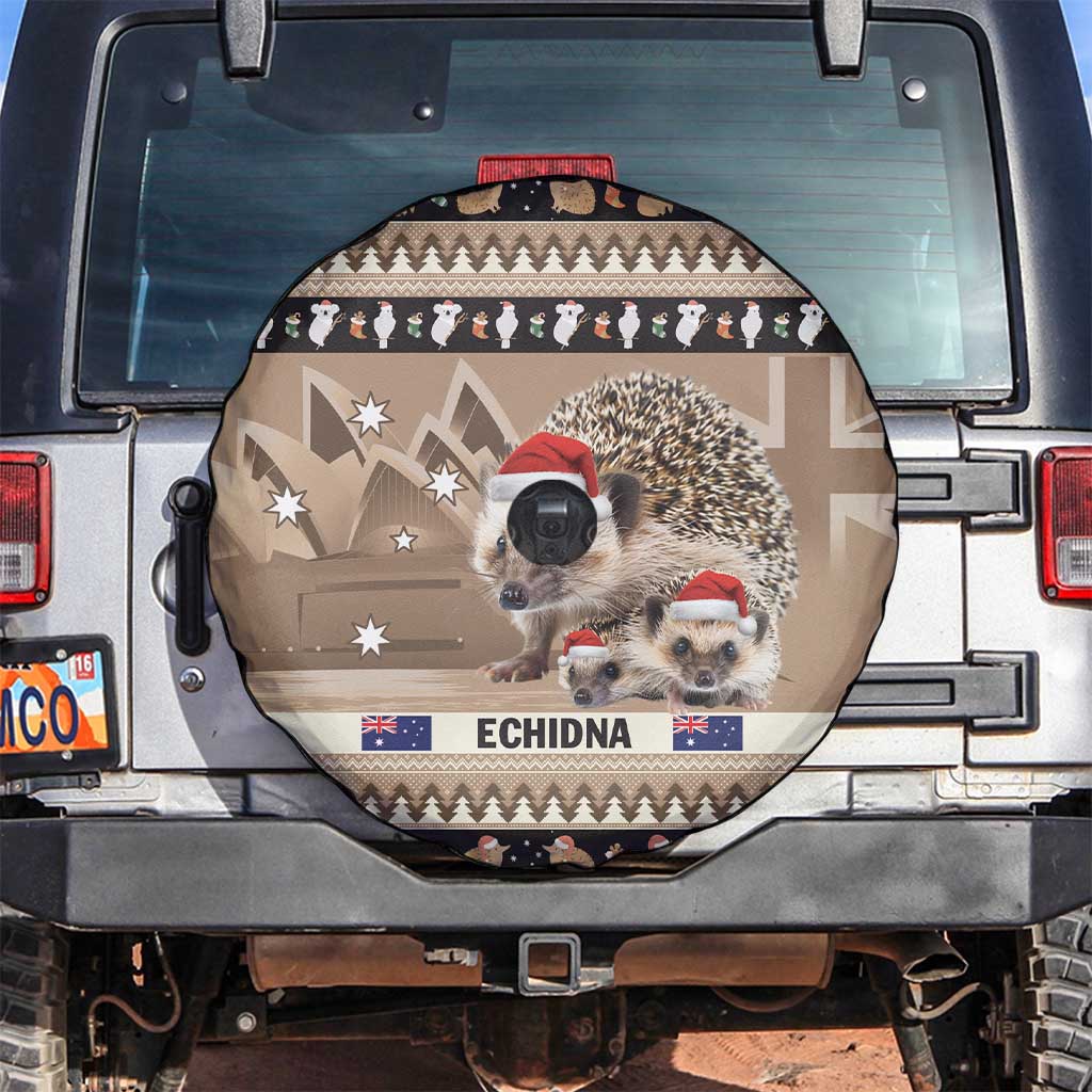 Aussie Echidna Spare Tire Cover Merry Christmas
