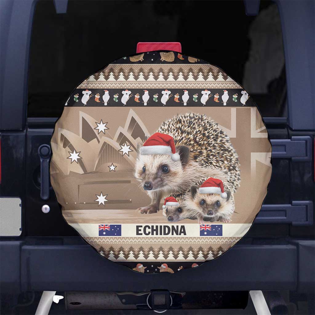 Aussie Echidna Spare Tire Cover Merry Christmas