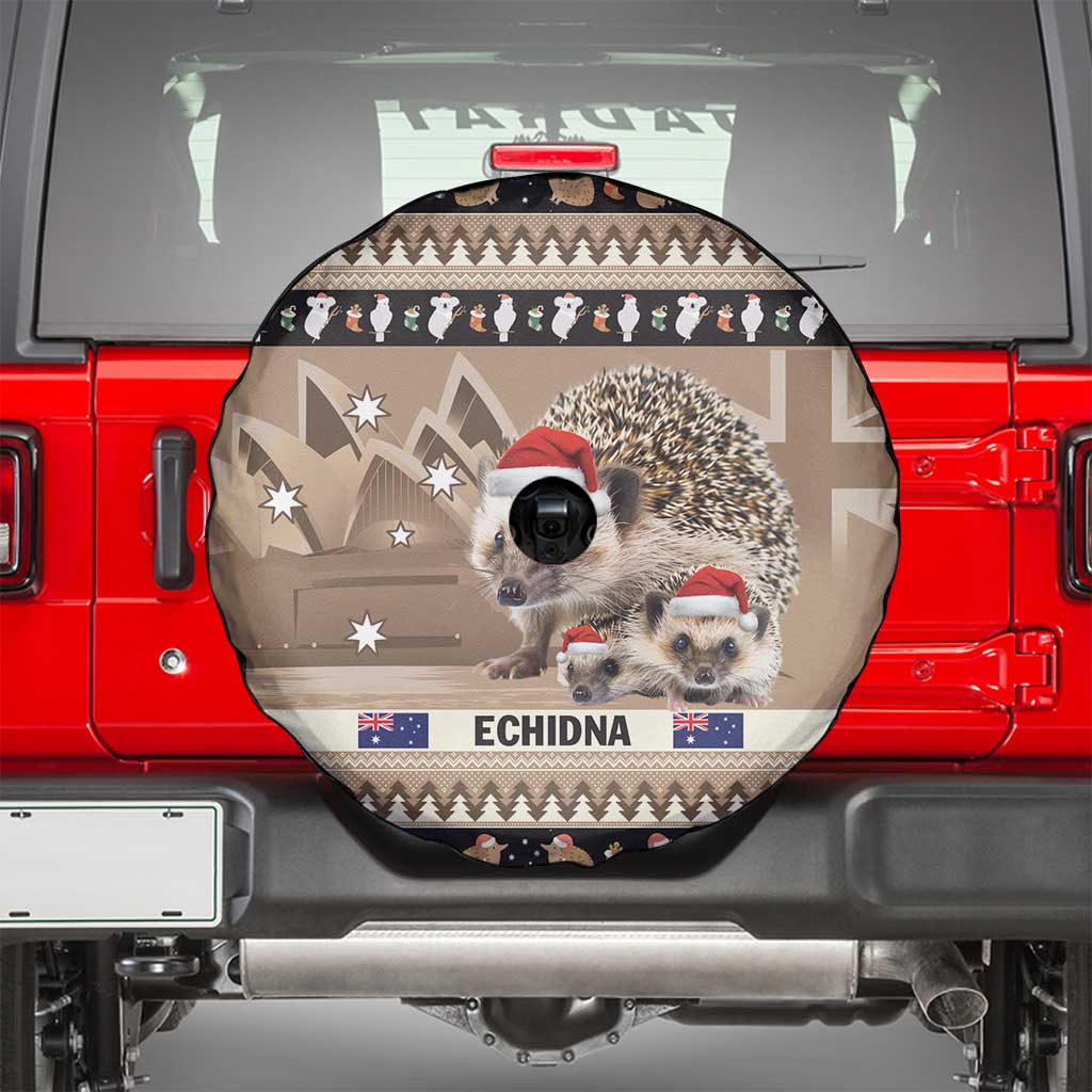 Aussie Echidna Spare Tire Cover Merry Christmas