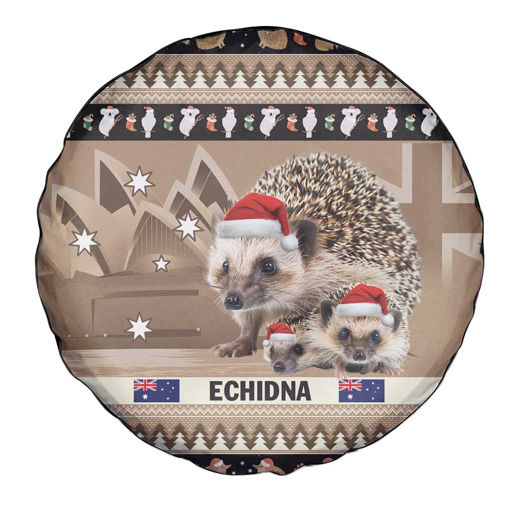 Aussie Echidna Spare Tire Cover Merry Christmas