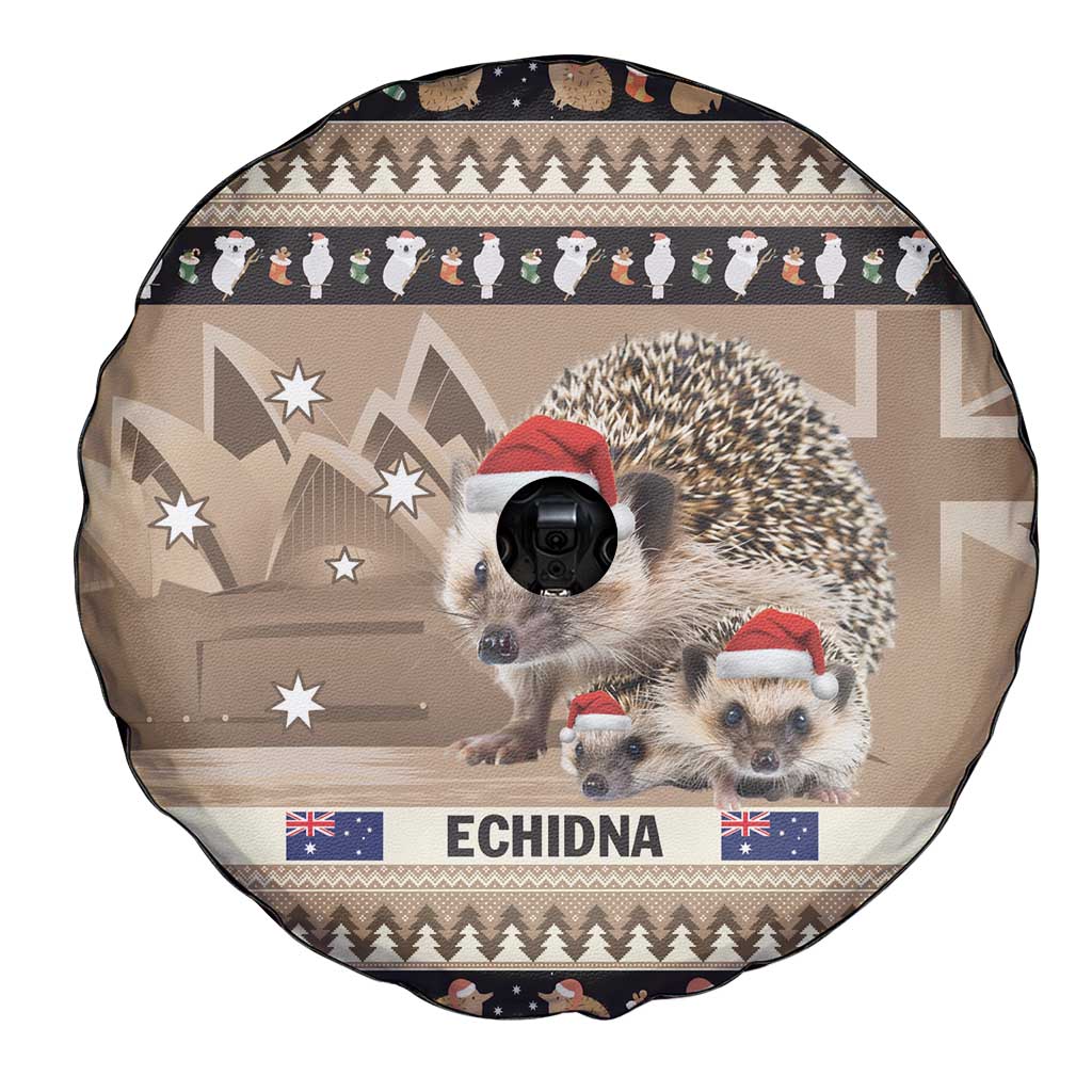 Aussie Echidna Spare Tire Cover Merry Christmas
