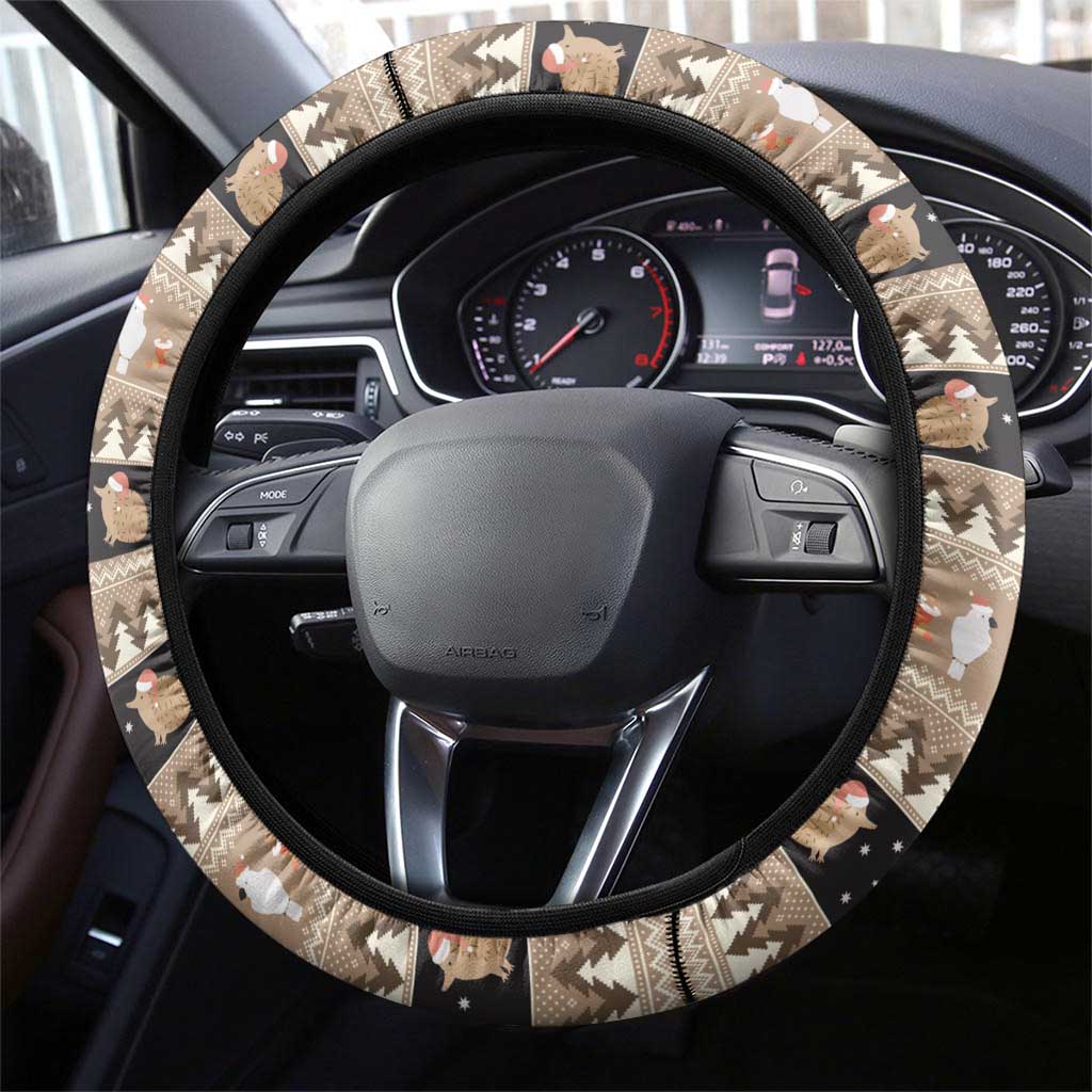 Aussie Echidna Steering Wheel Cover Merry Christmas
