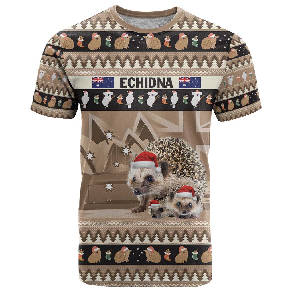 Aussie Echidna T Shirt Merry Christmas