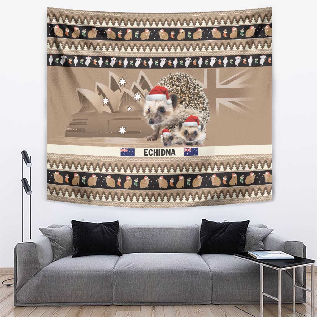 Aussie Echidna Tapestry Merry Christmas
