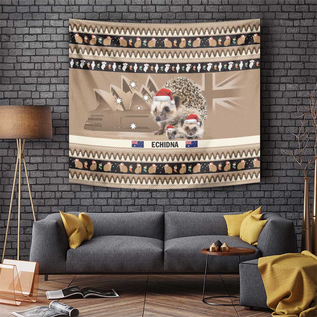 Aussie Echidna Tapestry Merry Christmas