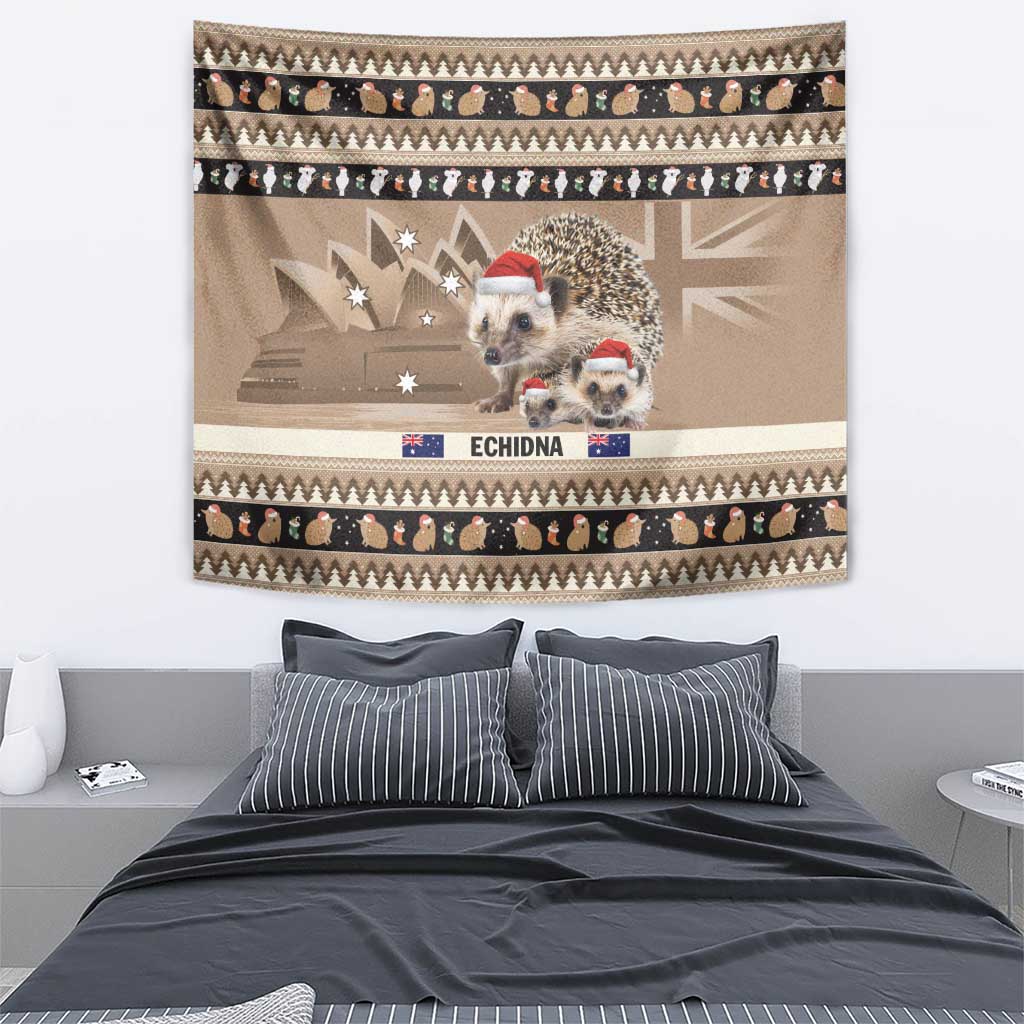Aussie Echidna Tapestry Merry Christmas