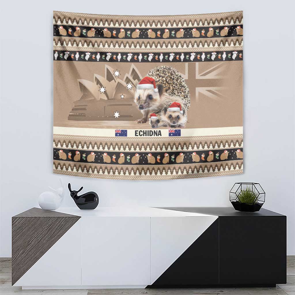 Aussie Echidna Tapestry Merry Christmas