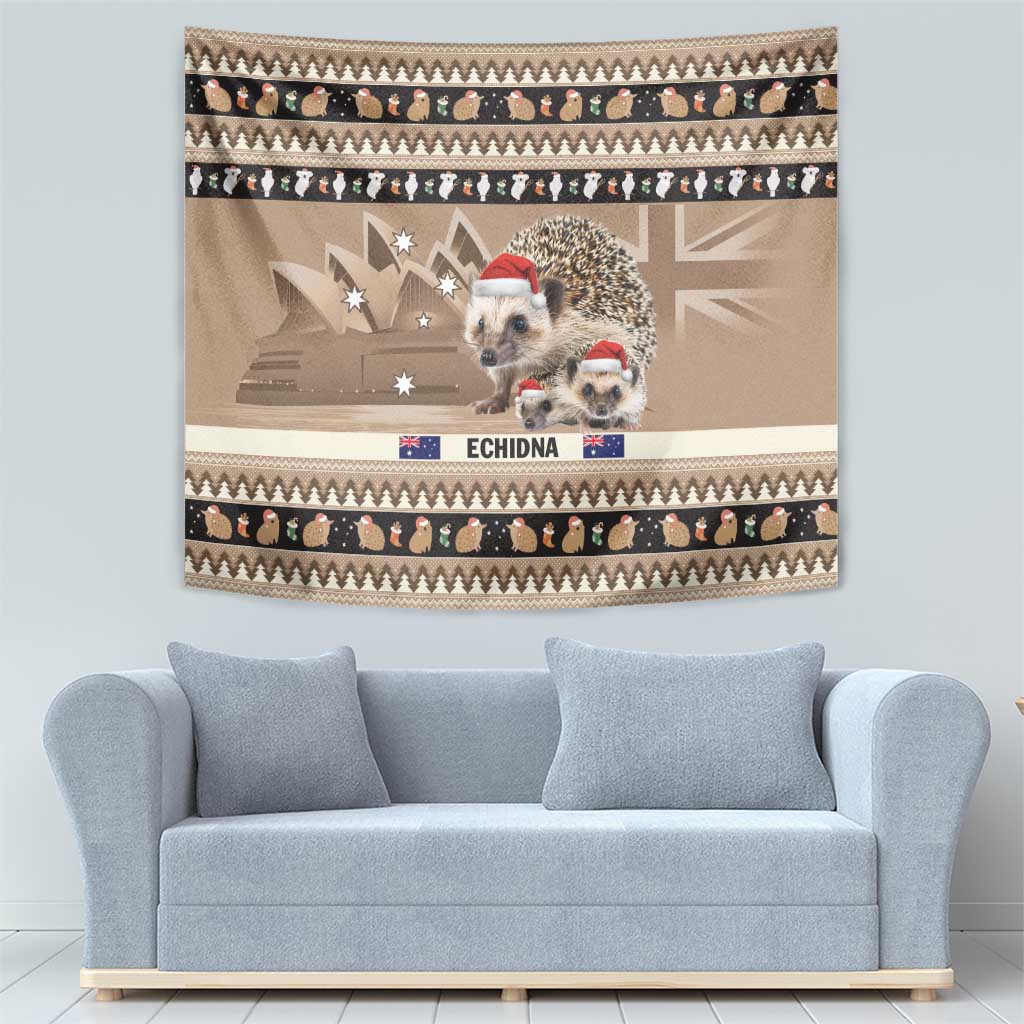 Aussie Echidna Tapestry Merry Christmas