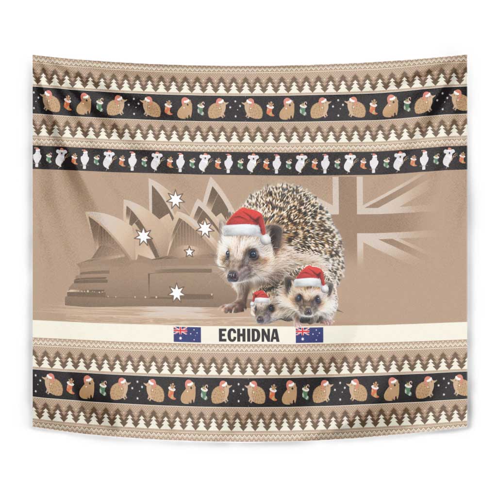 Aussie Echidna Tapestry Merry Christmas