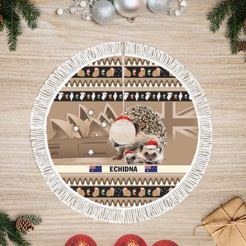 Aussie Echidna Tree Skirt Merry Christmas