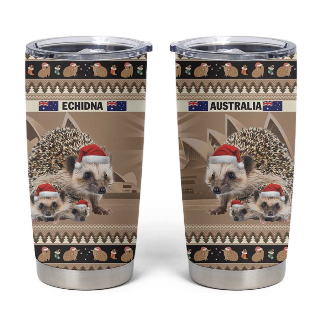Aussie Echidna Tumbler Cup Merry Christmas