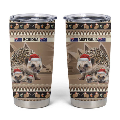 Aussie Echidna Tumbler Cup Merry Christmas