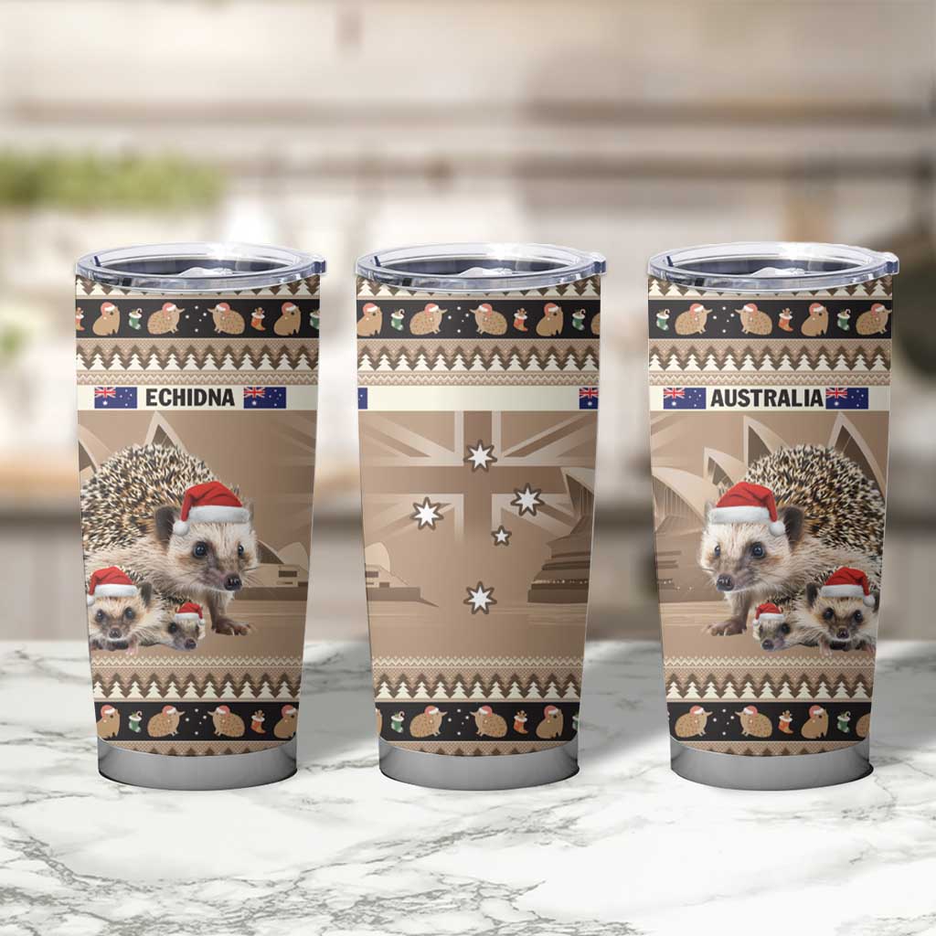 Aussie Echidna Tumbler Cup Merry Christmas