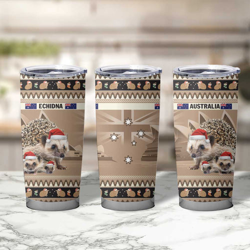 Aussie Echidna Tumbler Cup Merry Christmas
