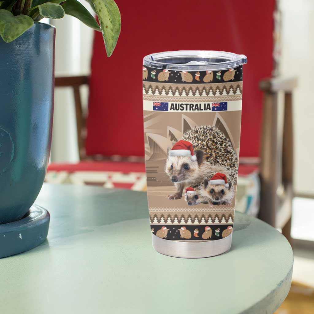 Aussie Echidna Tumbler Cup Merry Christmas