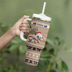 Aussie Echidna Tumbler With Handle Merry Christmas
