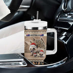 Aussie Echidna Tumbler With Handle Merry Christmas