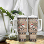 Aussie Echidna Tumbler With Handle Merry Christmas