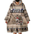 Aussie Echidna Wearable Blanket Hoodie Merry Christmas