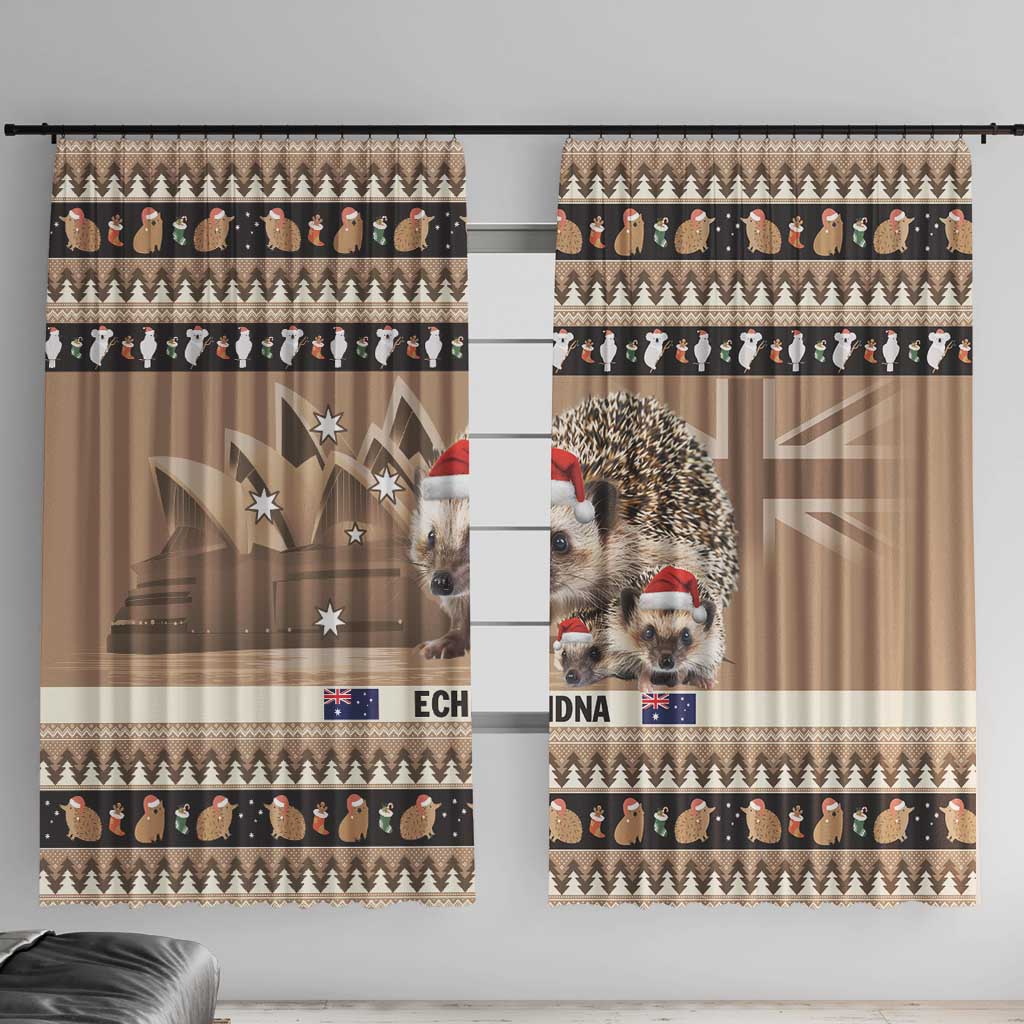Aussie Echidna Window Curtain Merry Christmas