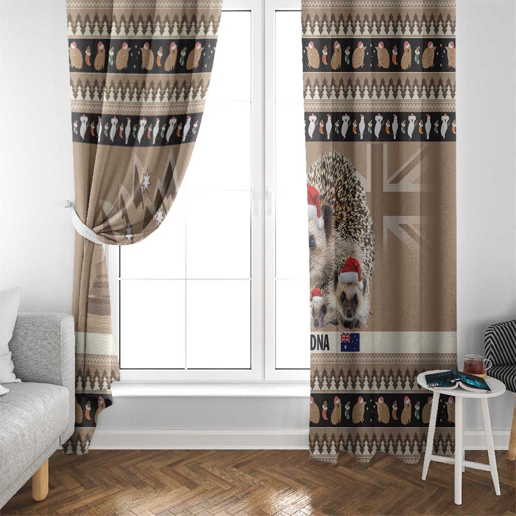 Aussie Echidna Window Curtain Merry Christmas