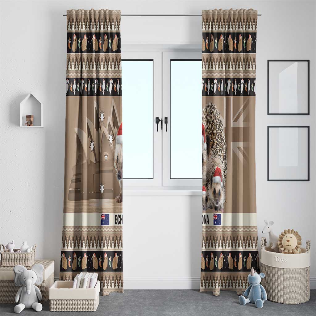 Aussie Echidna Window Curtain Merry Christmas