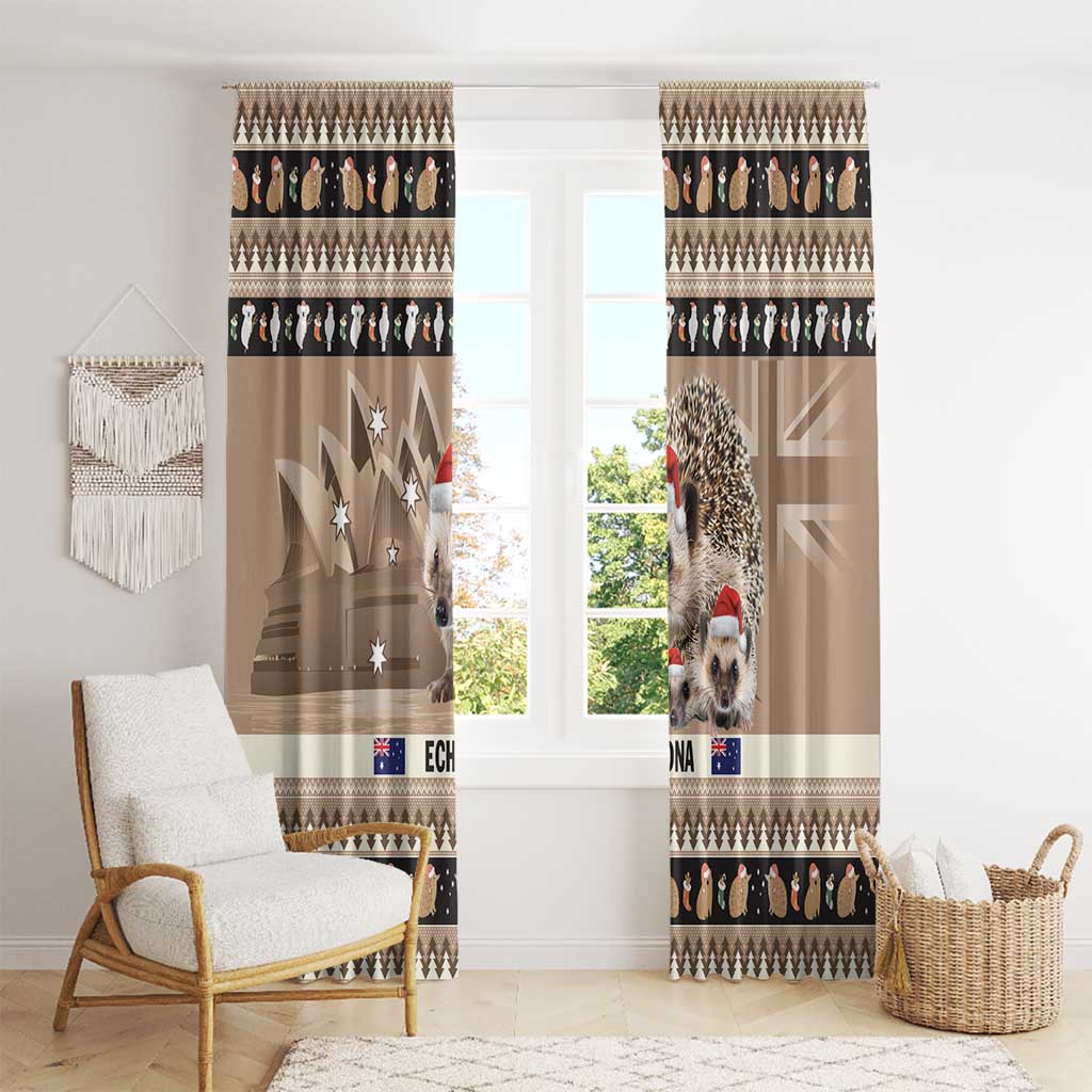 Aussie Echidna Window Curtain Merry Christmas