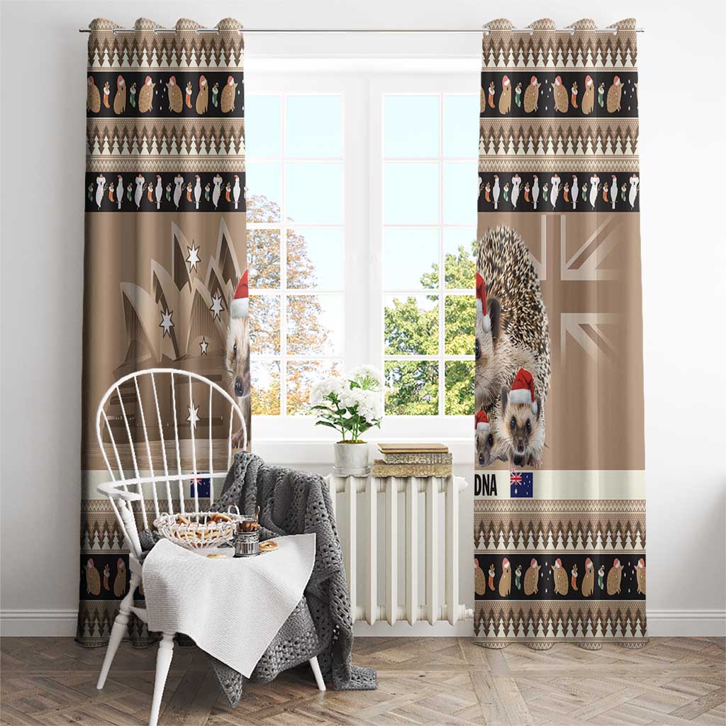 Aussie Echidna Window Curtain Merry Christmas
