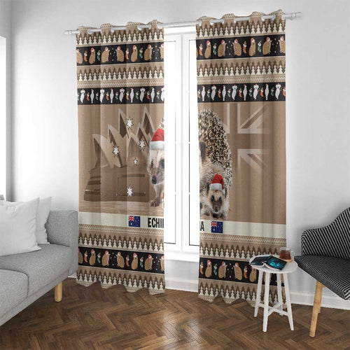 Aussie Echidna Window Curtain Merry Christmas