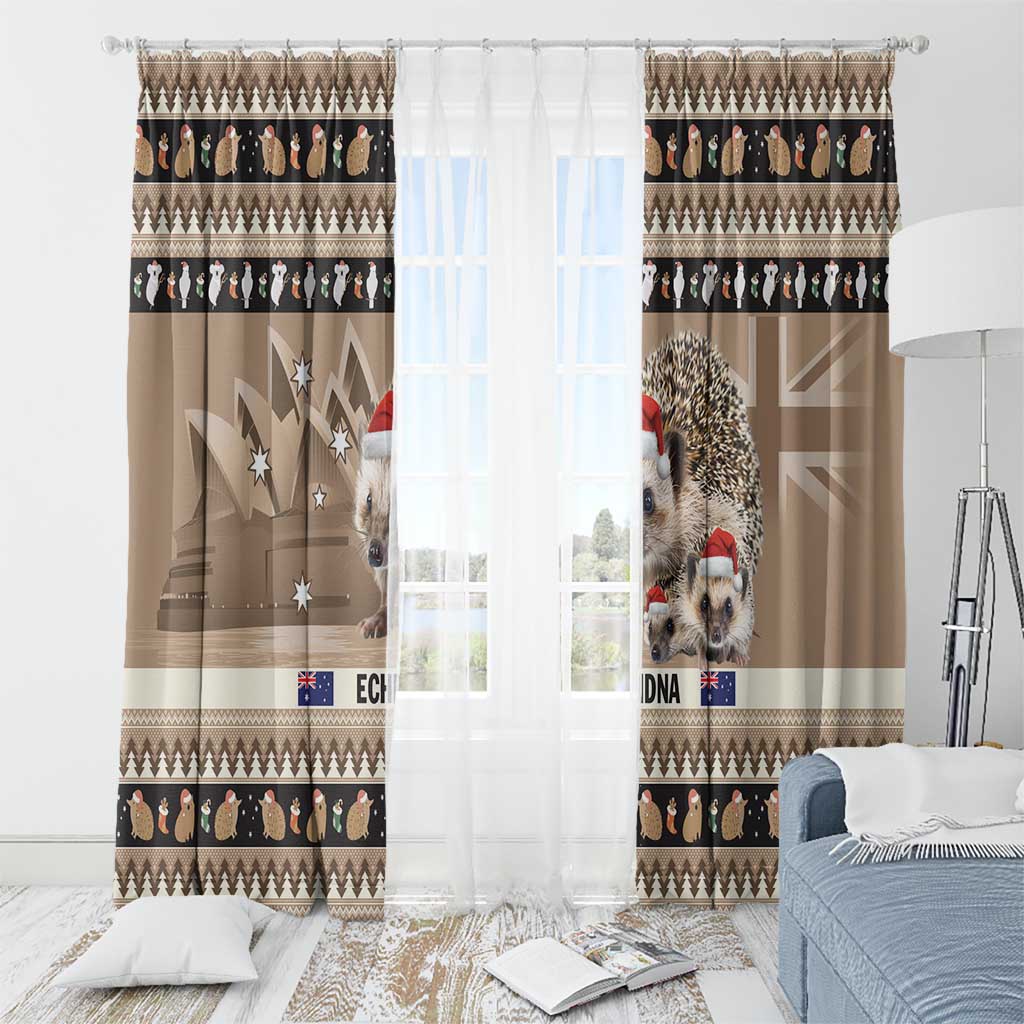 Aussie Echidna Window Curtain Merry Christmas