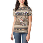 Aussie Echidna Women Polo Shirt Merry Christmas