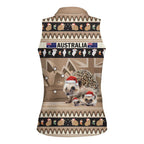 Aussie Echidna Women Sleeveless Polo Shirt Merry Christmas