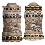 Aussie Echidna Women Sleeveless Polo Shirt Merry Christmas