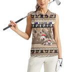 Aussie Echidna Women Sleeveless Polo Shirt Merry Christmas