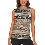 Aussie Echidna Women Sleeveless Polo Shirt Merry Christmas